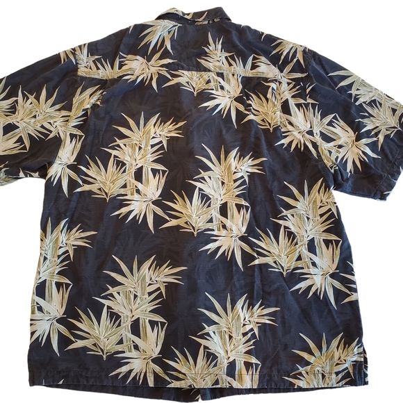 Jamaica Jaxx Men's Shirt Silk Hawaiian Short Sleeve Button Palm Trees Black XL - Picture 9 of 14